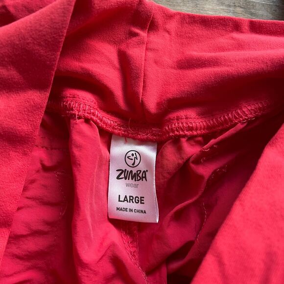 Zumba Pants Women's Large Y2K Cargo Straps Pink Coral Hooks Vintage Workout - Picture 4 of 11